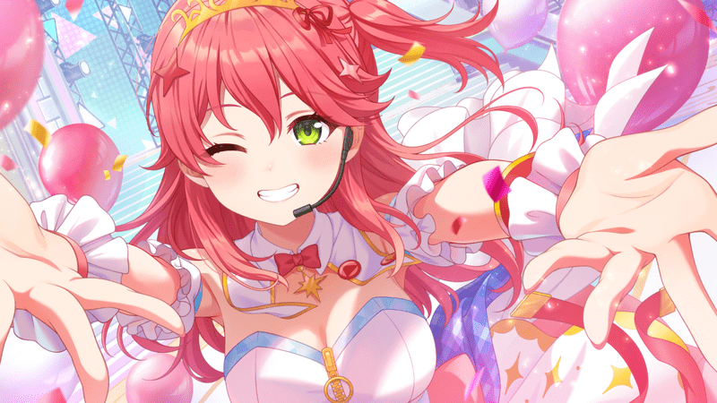 さくらみこ(両手広げるCheerful show)のイラスト