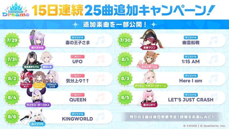 15日連続25曲追加キャンペーン