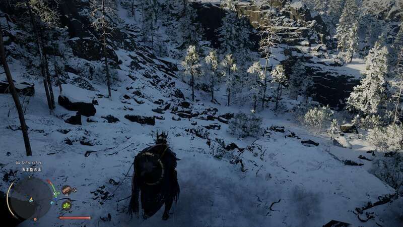 霜爪のシロクマの出現場所のゲーム画面