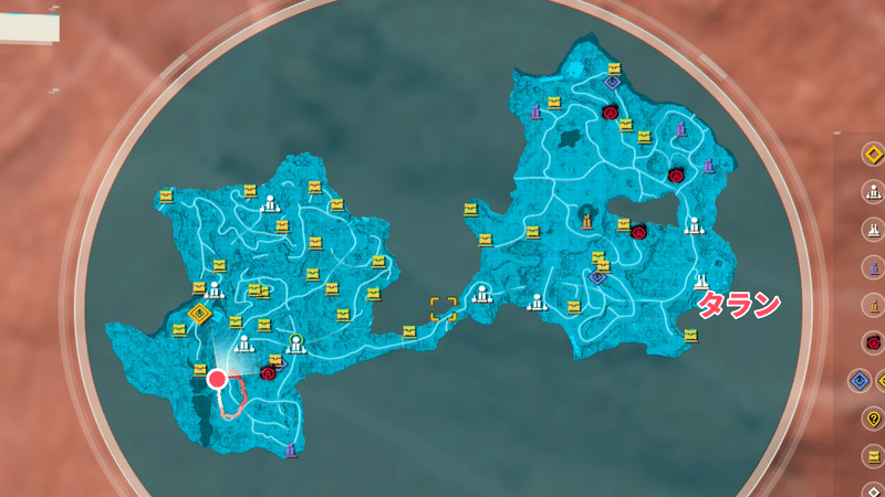 地面にある黒い塊の場所1