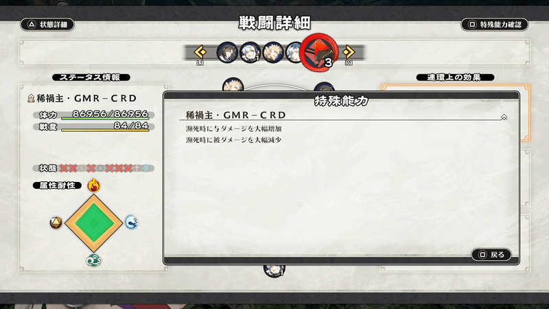 稀禍主・GMR-CRDのボスデータ
