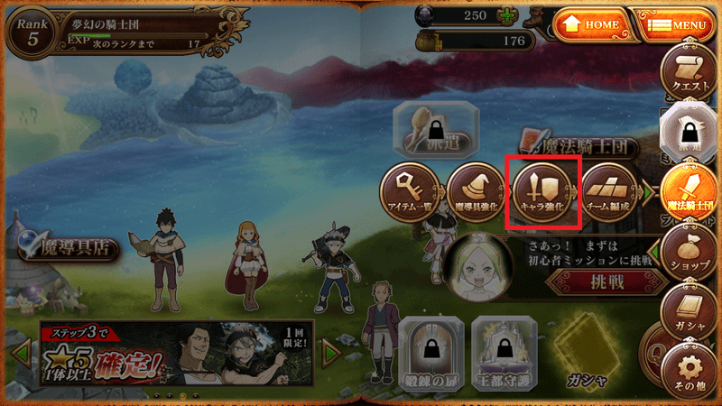 キャラ強化のやり方1