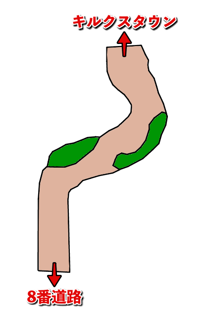 8番道路ゆけむりこみちのマップ