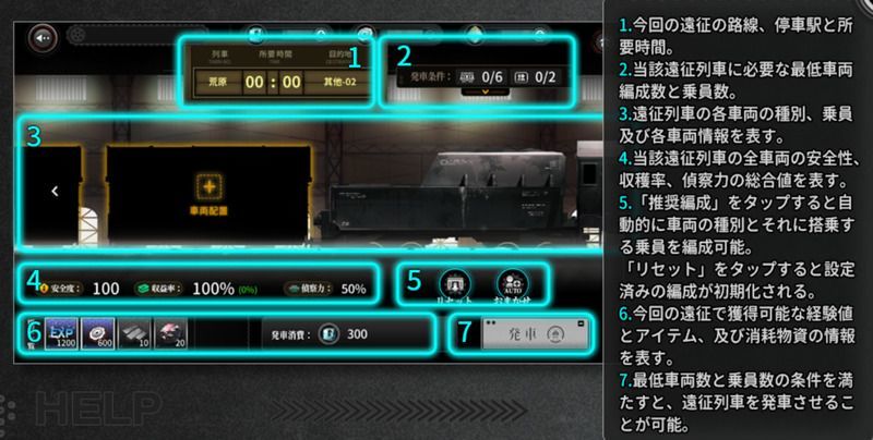 発車するときの画面の見方