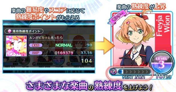 さまざまな楽曲の熟練度を上げよう!