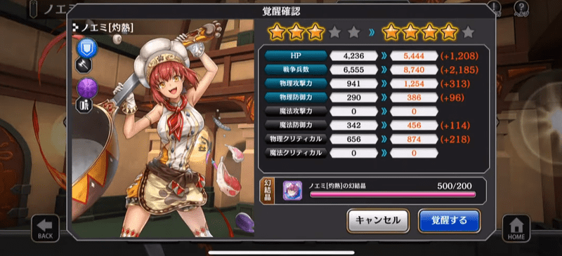 覚醒ステータス