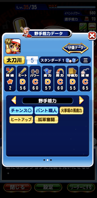 選手能力データ