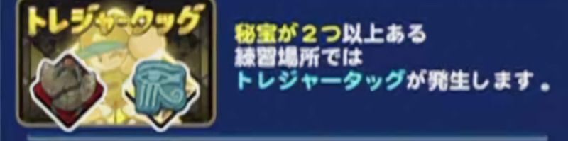 2つ以上の秘宝を発掘するとトレジャータッグが発生する