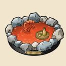 赤い温泉の置物