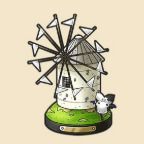 真っ白な風車の置物