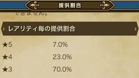 ドラクエウォークガチャ提供割合