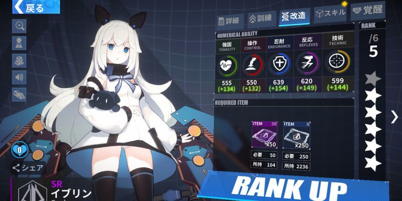 イブリン改造画面