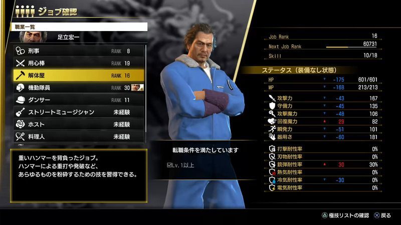 足立のジョブ「解体屋」