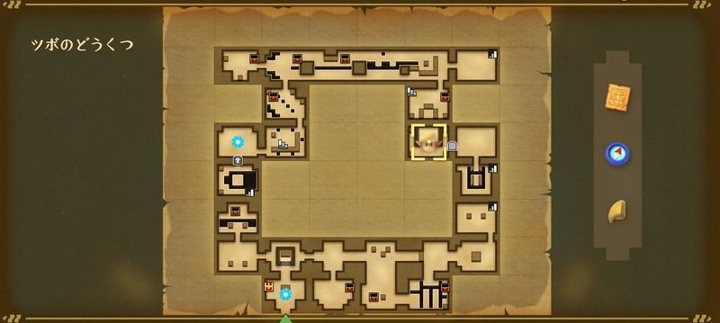 ツボの洞窟のダンジョンマップ