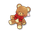 リボンのついた熊のぬいぐるみ