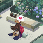 納涼長机に反応するかぐや姫