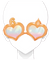 おもしろ橙ハートメガネ