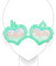 おもしろ緑ハートメガネ
