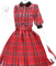 タータンフリルワンピ