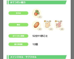 ポケモンによって拾う食材が違う